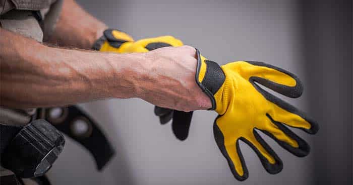 Image: plumber gloves.