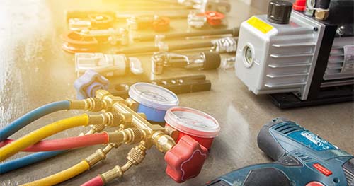 Image: HVAC tools used during a furnace tune-up.